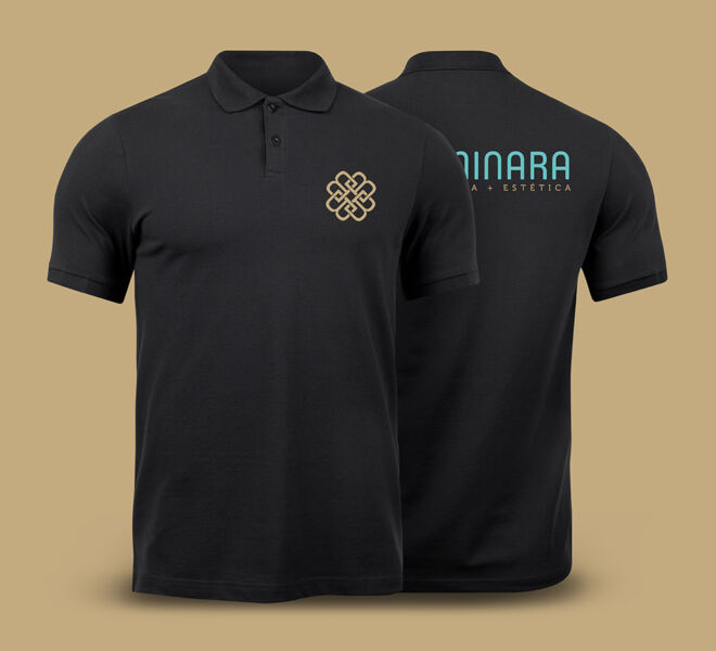 Black Polo mockup front and back used as design template.